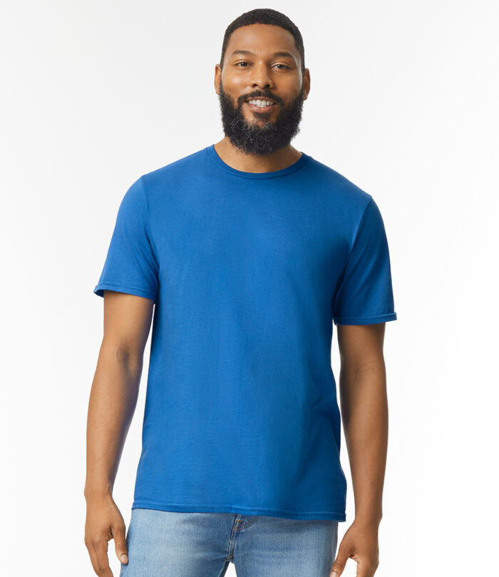 Gildan SoftStyle® Adult T-Shirt Sizes: S - 5XL Material: 100% ringspun cotton.* Weight: White 145 gsm, Cols 150 gsm